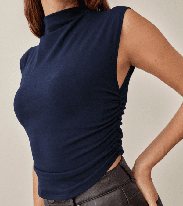 Ruched Mock neck Top - Image 2